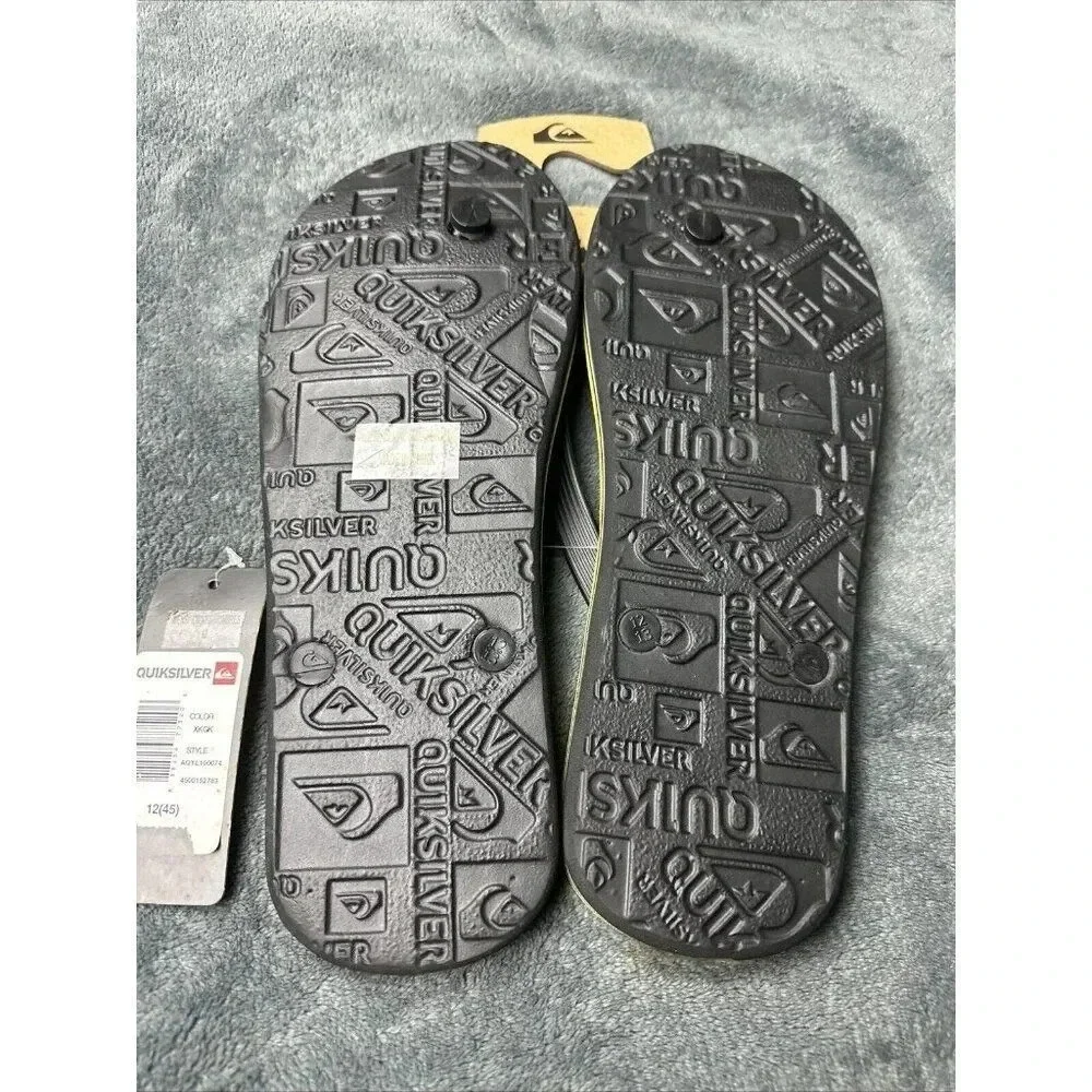 Quiksilver Men’s Molokai Sunset Flip Flop Black Sandals Size 12